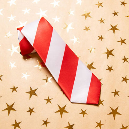 Kerst Stropdas Rood Wit van Folat koop je bij Partywinkel