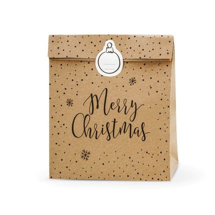 Kerst Uitdeelzakjes Merry christmas 3st van Partydeco koop je bij Partywinkel