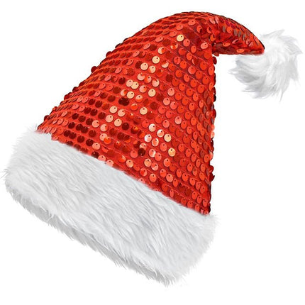 KERSTMAN MUTS PLUCHE EN PAILLETTEN ROOD van Widmann koop je bij Partywinkel
