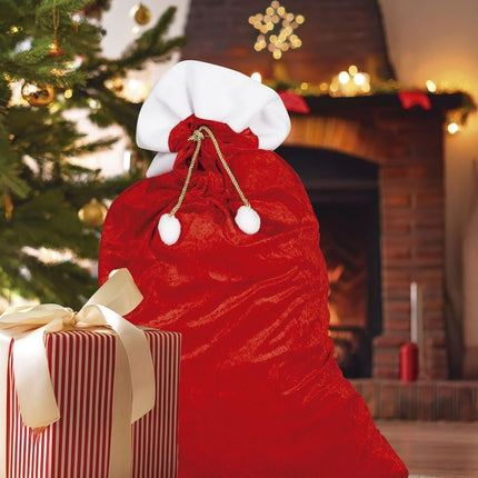 Kerstzak Rood 95cm van Fiestas Guirca koop je bij Partywinkel