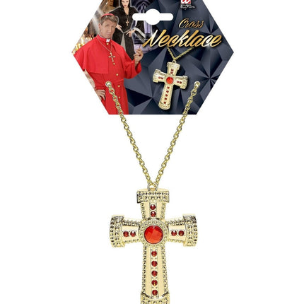 Ketting Kruis Met Edelsteen van Widmann koop je bij Partywinkel