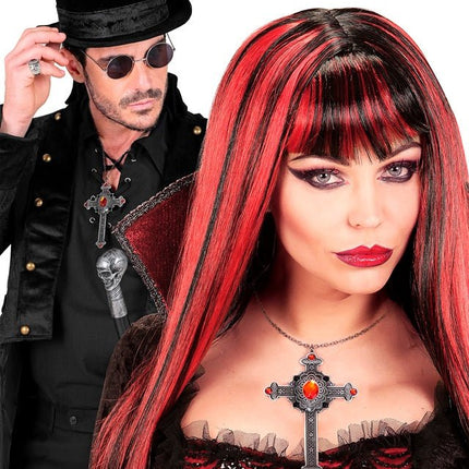 Ketting Kruis Rode Juwelen van Widmann koop je bij Partywinkel