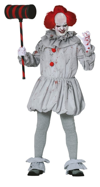 Killer clown Halloween Kostuum Heren Grijs van Fiestas Guirca koop je bij Partywinkel