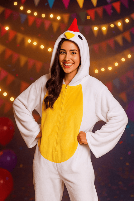 Kip Onesie Wit van PartyXclusive koop je bij Partywinkel