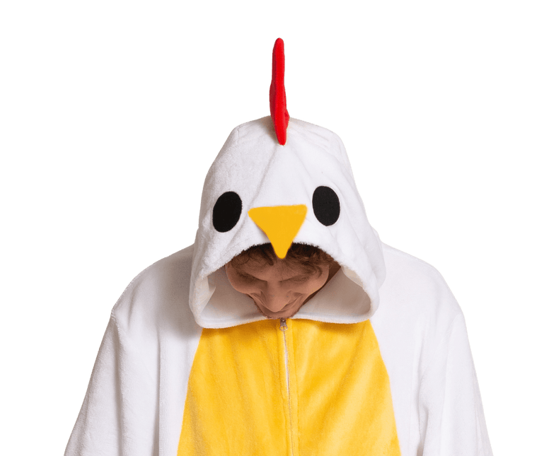 Kip Onesie Wit van PartyXclusive koop je bij Partywinkel