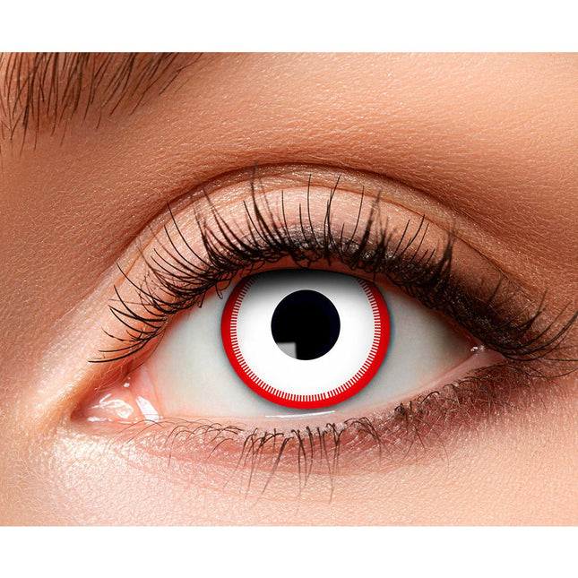 Kleurlenzen Psycho Wit Rood van Boland koop je bij Partywinkel