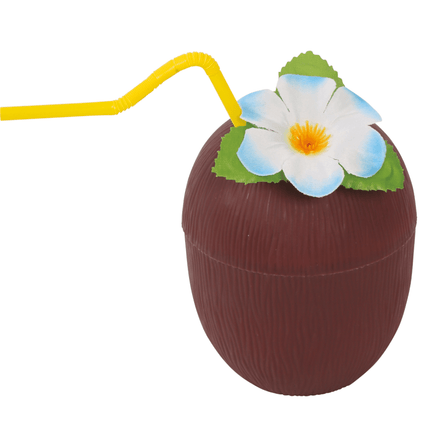 Kokosnootglas Rietje En Bloem van Fiestas Guirca koop je bij Partywinkel