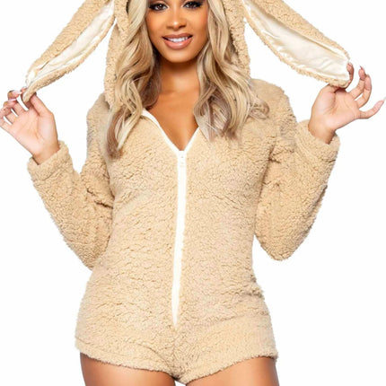 Konijnenpak Beige Dames Bodysuit Leg Avenue van Leg Avenue koop je bij Partywinkel