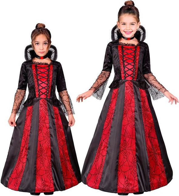 Kostuum Vampier Rood Zwart Meisje van Widmann koop je bij Partywinkel