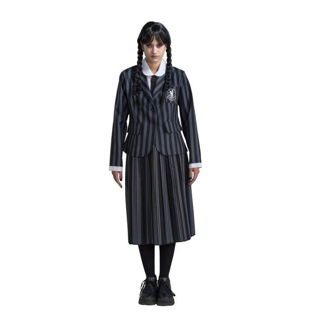 Kostuum Wednesday School Uniform Zwart/Grijs van CHAKS koop je bij Partywinkel