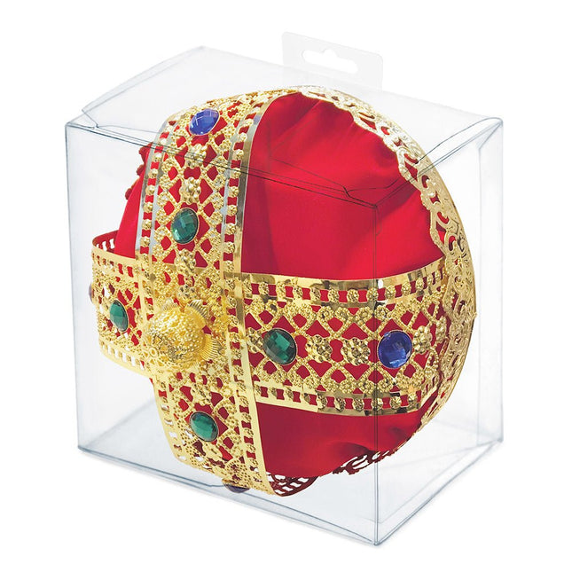 Kroon Koning Goud Rood 22cm van Boland koop je bij Partywinkel