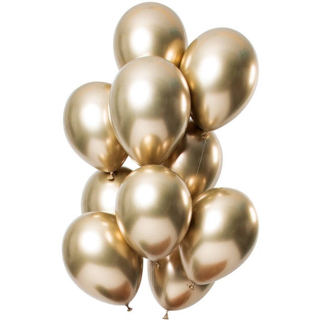 Latexballonnen Mirror Effect Goud 33 cm - 12 stuks van Folat koop je bij Partywinkel