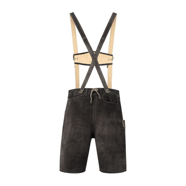 Lederhose Bruin Grijs Heren Kort Antiek van Haus Huberts koop je bij Partywinkel