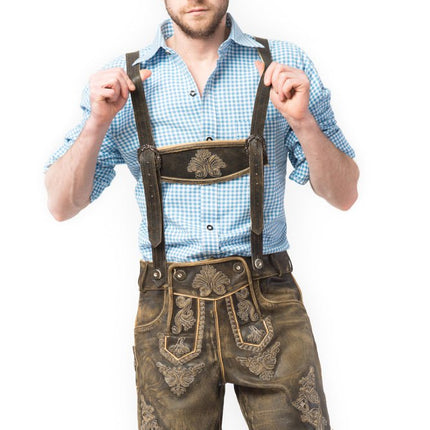 Lederhose Leer Kort Retro en Bretels van Tannhauser koop je bij Partywinkel