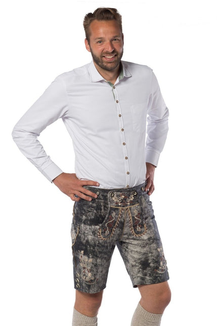 Lederhose Leer Kort Schaduw Zwart en Bretels van Partychimp koop je bij Partywinkel