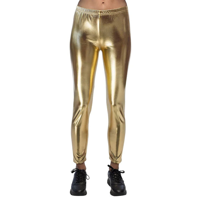 Legging Metallic Goud van Boland koop je bij Partywinkel