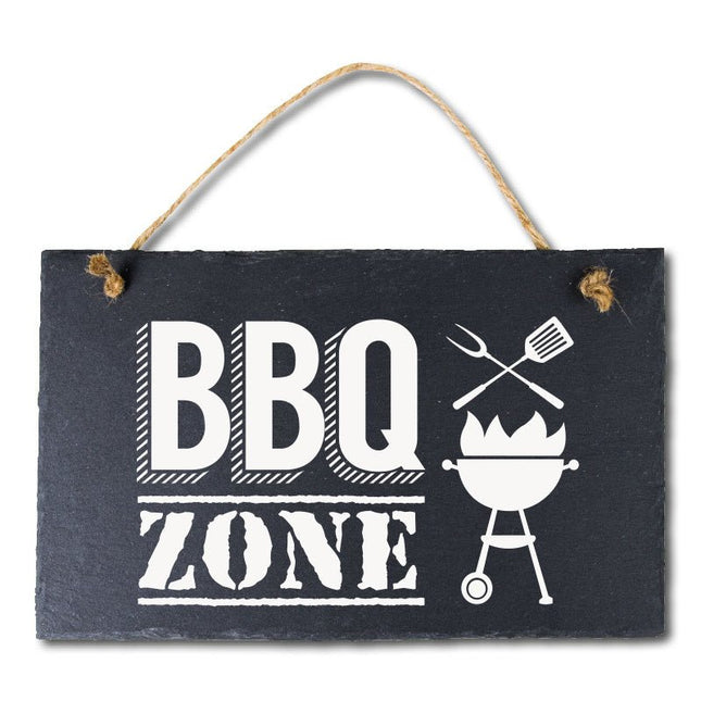 Leisteen Bordje Bbq Zone 25cm van Paper Dreams koop je bij Partywinkel