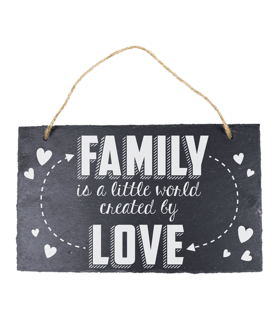 Leisteen Bordje Family 25cm van Paper Dreams koop je bij Partywinkel