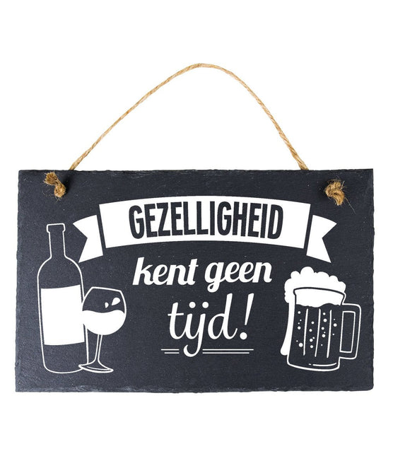 Leisteen Bordje Gezelligheid 25cm van Paper Dreams koop je bij Partywinkel