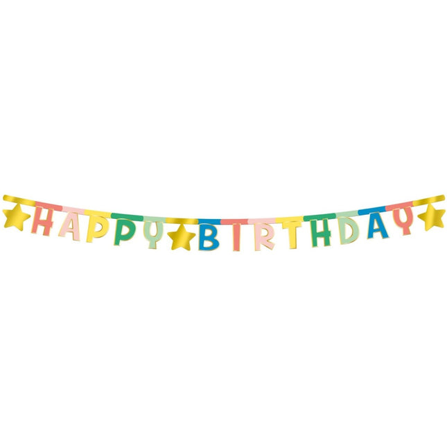 Letter Slinger Happy Birthday Ster 1,6m van Folat koop je bij Partywinkel