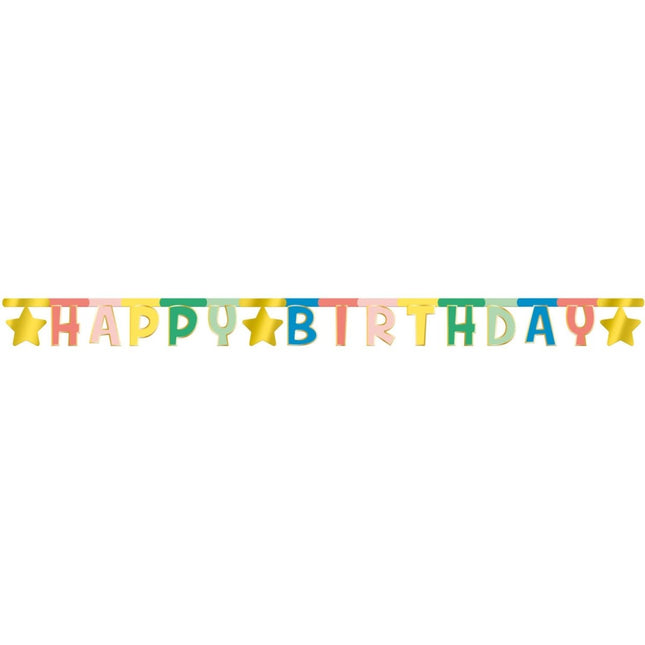 Letter Slinger Happy Birthday Ster 1,6m van Folat koop je bij Partywinkel
