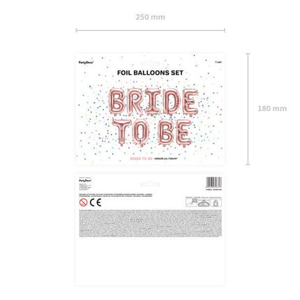 Letterballon Set Bride To Be Rose Goud Leeg 3,4m van Partydeco koop je bij Partywinkel