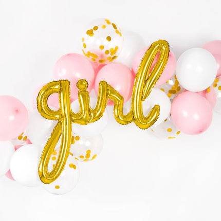 Letterballon Set Girl Goud Leeg 77cm van Partydeco koop je bij Partywinkel