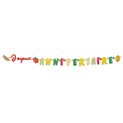 Letterslinger Fruit Joyeux Anniversaire Karton 3m van Boland koop je bij Partywinkel