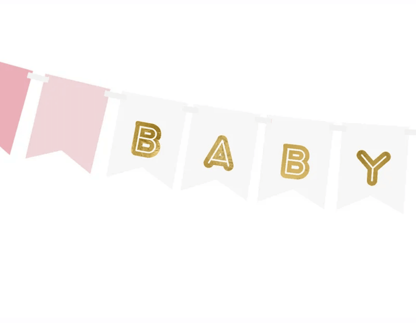 Letterslinger Geboorte Meisje Baby Girl 1,75m van Partydeco koop je bij Partywinkel