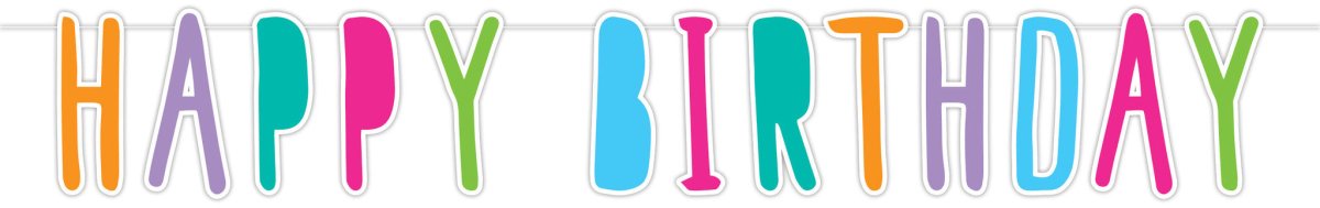 Letterslinger Happy Birthday Gekleurd 1m van Haza Witbaard koop je bij Partywinkel