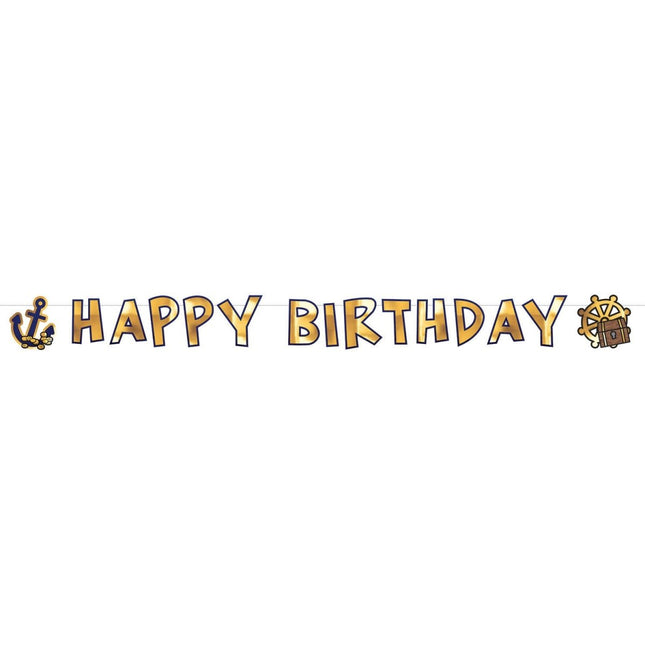 Letterslinger Piraten Happy Birthday 1,8m van Riethmueller koop je bij Partywinkel