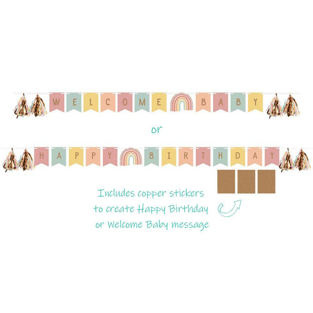 Letterslinger Welcome Baby 2,4m van Creative Converting koop je bij Partywinkel