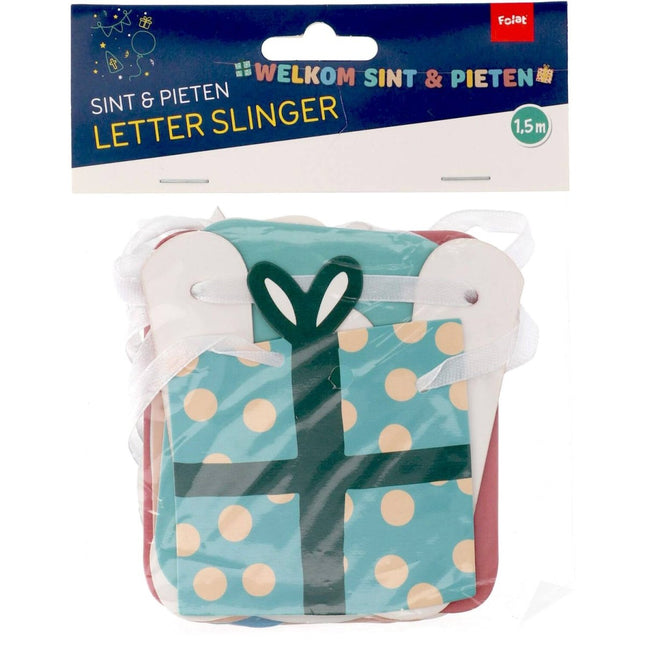 Letterslinger Welkom Sint & Piet 1,5m van Folat koop je bij Partywinkel