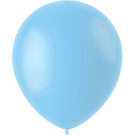 Lichtblauwe Ballonnen Powder Blue 33cm 10st van Folat koop je bij Partywinkel
