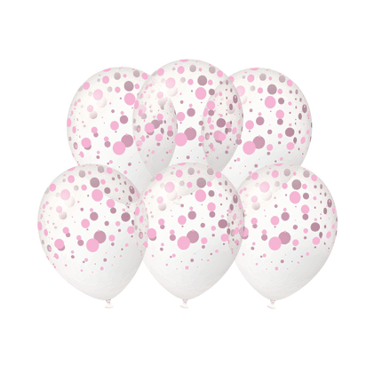 Lichtroze Ballonnen Stippen 30cm 6st van Paper Dreams koop je bij Partywinkel