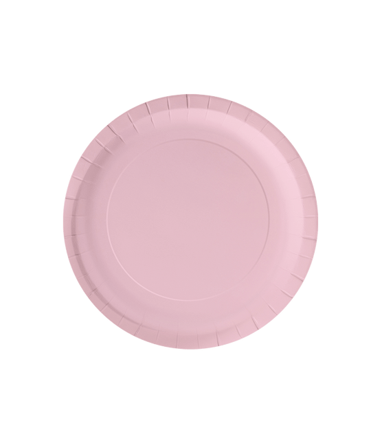 Lichtroze Borden Pastel 23cm 8st van Paper Dreams koop je bij Partywinkel