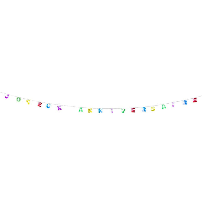Lichtslinger LED Joyeux Anniversaire 2m van Boland koop je bij Partywinkel