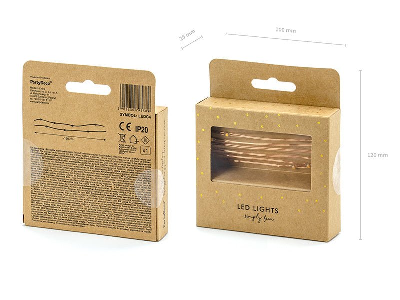 Lichtslinger LED Koper 1,9m van Partydeco koop je bij Partywinkel