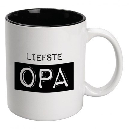 Liefste Opa Mok Wit Keramiek Liefste Opa 12cm van Paper Dreams koop je bij Partywinkel
