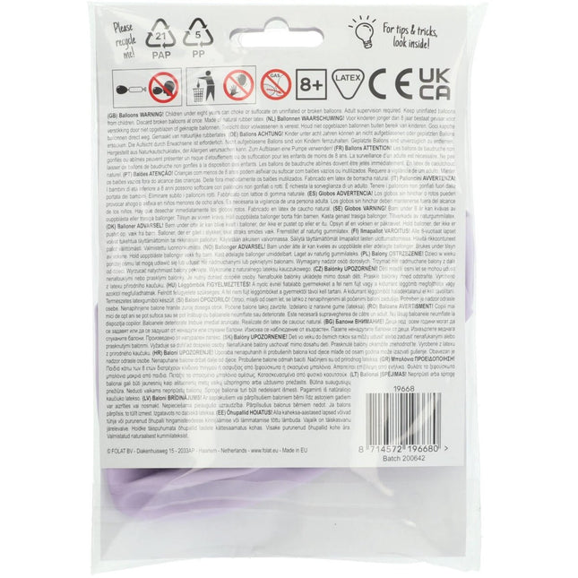 Lila Ballon Powder Lilac 80cm van Folat koop je bij Partywinkel