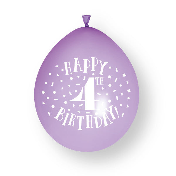 10 stuks Happy 4th Birthday 23cm latex ballonnen