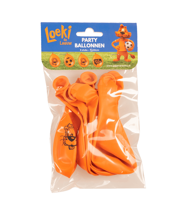 Loeki De Leeuw Ballonnen Oranje 30cm 8st van Paper Dreams koop je bij Partywinkel