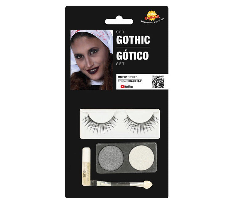 Make - Up Set Goth Zilver Wit 4 delig van Fiestas Guirca koop je bij Partywinkel