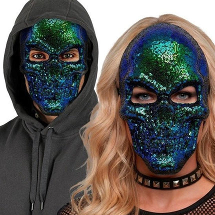 MASKER SCHEDEL - PAILLETTEN van Widmann koop je bij Partywinkel