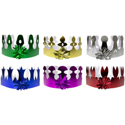 Meerkleurige Holografische Kroontjes Luxe - 6 stuks van Folat koop je bij Partywinkel