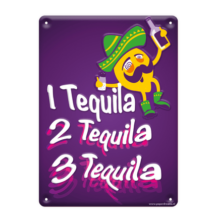 Metalen Bord Drink Tequila van Paper Dreams koop je bij Partywinkel