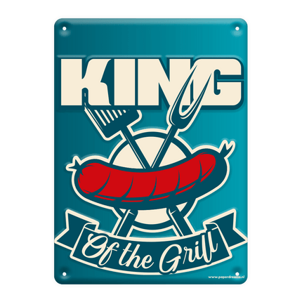 Metalen Bord King Of Grill van Paper Dreams koop je bij Partywinkel