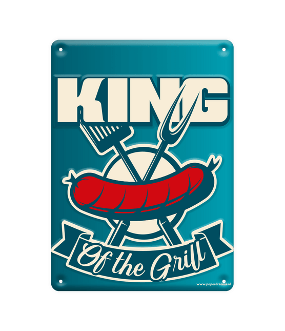 Metalen Bord King Of Grill van Paper Dreams koop je bij Partywinkel