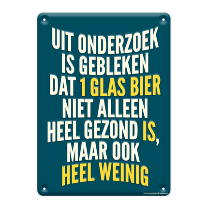 Metalen Bord Uit Onderzoek Is Gebleken van Paper Dreams koop je bij Partywinkel