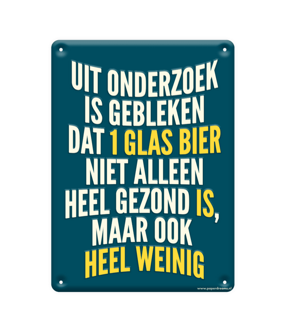 Metalen Bord Uit Onderzoek Is Gebleken van Paper Dreams koop je bij Partywinkel